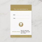 Carte De Visite Dentiste classique | Doré dentaire (Dos)