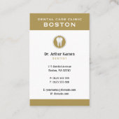 Carte De Visite Dentiste classique | Doré dentaire (Devant)