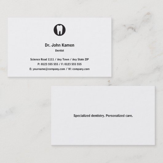 Carte De Visite Dentiste classique | Simplement (Devant / Derrière)