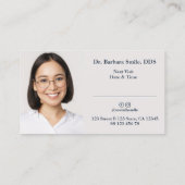 Carte De Visite Dentiste Cosmétique dentaire Charbon minimal (Dos)