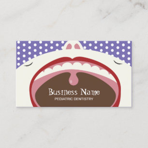 Carte De Visite Dentiste Cute Kid Dentistère pédiatrique Purple
