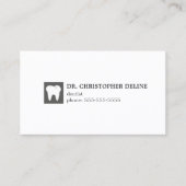 Carte De Visite Dentiste de dents blanches grises minimales (Devant)