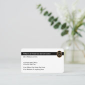 Carte De Visite Dentiste de dents dorées moderne classique (Debout devant)