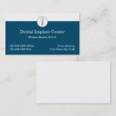 Carte De Visite Dentiste de l'implant dentaire conçu de façon prof (Devant / Derrière)