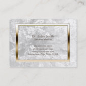 Carte De Visite Dentiste de marbre moderne de frontière d'or de (Dos)