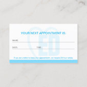 Carte De Visite Dentiste de marque officielle moderne teeth bleu (Dos)