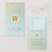Carte De Visite Dentiste dentaire moderne Rendez-vous aqua Gold (Devant / Derrière)