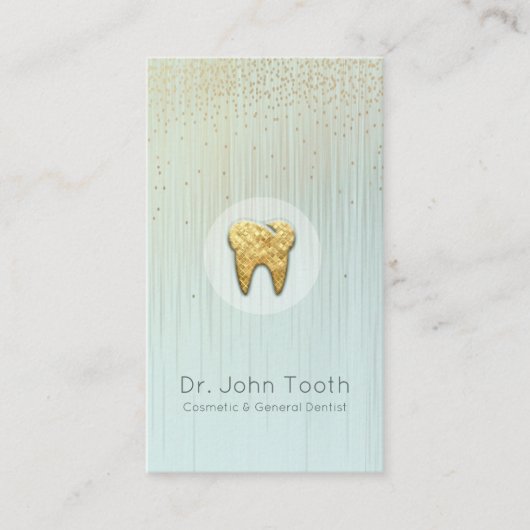 Carte De Visite Dentiste dentaire moderne Rendez-vous aqua Gold (Devant)