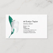 Carte De Visite Dentiste Dental Clinique dents blanchissant Floral (Dos)