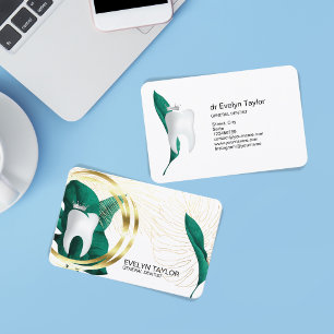 Carte De Visite Dentiste Dental Clinique dents blanchissant Floral