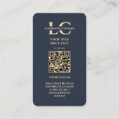 Carte De Visite Dentiste Dental Elegant Or Charbon Bleu (Dos)