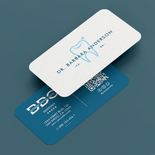 Carte De Visite Dentiste Dental Hygiéniste Minimal Ocean Blue Toot