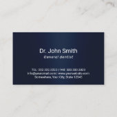 Carte De Visite Dentiste Dents & Eau Splash Marine Bleu Dentaire (Dos)