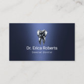 Carte De Visite Dentiste Diamond Tooth Moderne Marine Bleue Soins  (Devant)