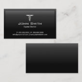 Carte De Visite Dentiste équin Dental Black Border Dental (Devant / Derrière)