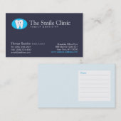 Carte De Visite Dentiste Famille Dentistère Sourire dent (Devant / Derrière)