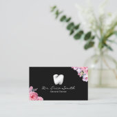 Carte De Visite Dentiste Floral Moderne dentition Logo Soins denta (Debout devant)