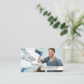 Carte De Visite Dentiste Inspecteur Patients Dents (Debout devant)
