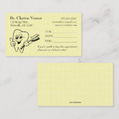 Carte De Visite Dentiste Jaune Pointe Dentaire (Devant / Derrière)