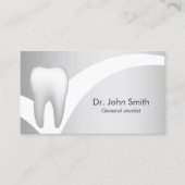 Carte De Visite Dentiste moderne argent métal dentaire (Devant)