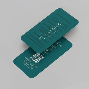 Carte De Visite Dentiste moderne Dental Dark Turquoise Or Orthodon