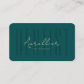 Carte De Visite Dentiste moderne Dental Dark Turquoise Or Orthodon (Devant)