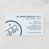 Carte De Visite Dentiste moderne Dents Logo noir sur bleu (Dos)
