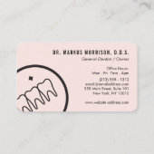 Carte De Visite Dentiste moderne Dents Logo noir sur rose (Dos)