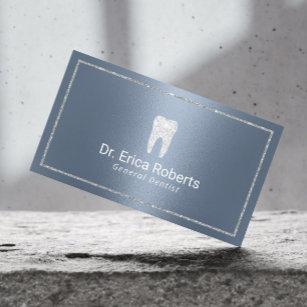Carte De Visite Dentiste moderne Dusty Blue Dental Office