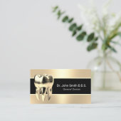 Carte De Visite Dentiste moderne Gold 3D Soins dentaires dentaire (Debout devant)