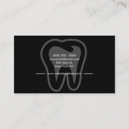 Carte De Visite Dentiste moderne noire (Dos)