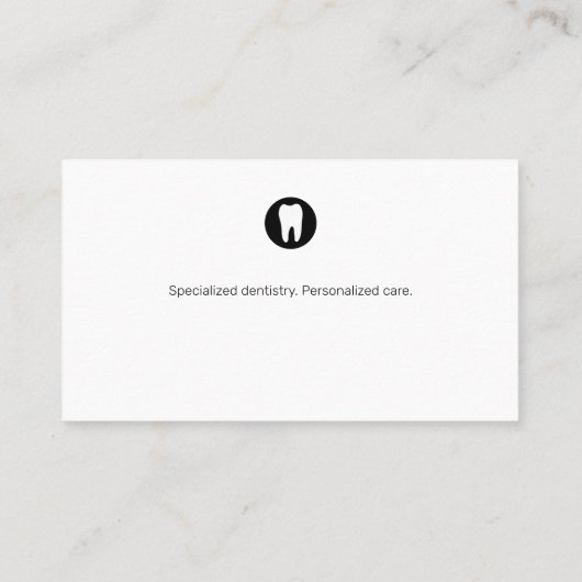 Carte De Visite Dentiste | Moderne Simplement (Dos)