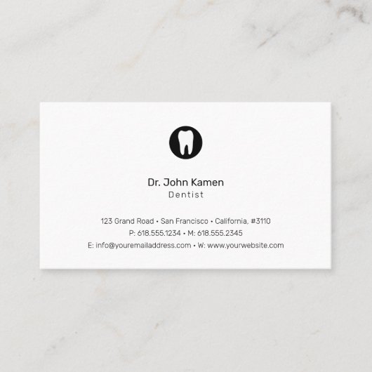 Carte De Visite Dentiste | Moderne Simplement (Devant)