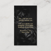 Carte De Visite Dentiste Moderne Stripes Black Floral Soins dentai (Dos)