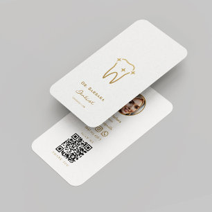 Carte De Visite Dentiste moderne White Gold Dental Orthodontiste