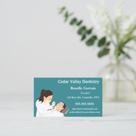 Carte De Visite Dentiste modifiable (Debout devant)