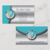 Carte De Visite Dentiste molaire dentaire de logo d'argent de (Devant / Derrière)