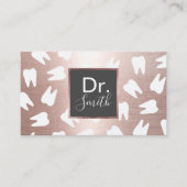 Carte De Visite Dentiste Motif dentaire moderne Rose Gold Soins de (Devant)