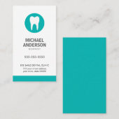 Carte De Visite Dentiste ou clinique dentaire / assistant turquois (Devant / Derrière)