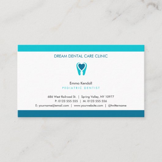 Carte De Visite Dentiste pédiatrique | Pratique dentaire (Devant)