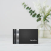 Carte De Visite Dentiste professionnel Black Silver (Debout devant)
