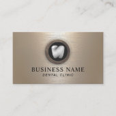 Carte De Visite Dentiste professionnel brossé métal or dentaire (Devant)