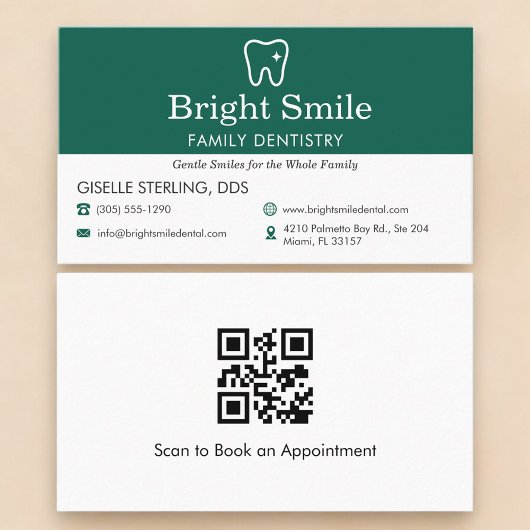 Carte de visite dentiste professionnel Code QR
