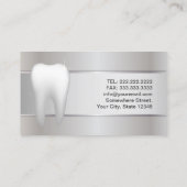 Carte De Visite Dentiste professionnel de l'argent (Dos)