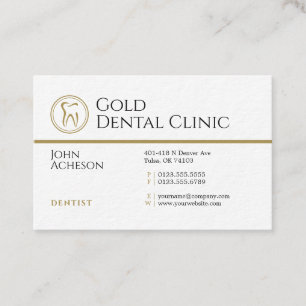 Carte De Visite Dentiste professionnel Gold Dental Clinic
