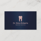 Carte De Visite Dentiste Rose Gold Tooth Marine Bleu Soins dentair (Devant)