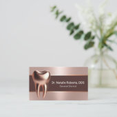 Carte De Visite Dentiste Rose moderne Gold Soins dentaires (Debout devant)