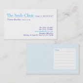 Carte De Visite Dentiste simple Famille Dentistère Blanc (Devant / Derrière)