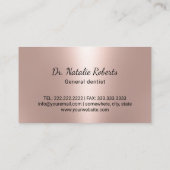 Carte De Visite Dentiste Smile Tooth Moderne Rose Or Soins dentair (Dos)