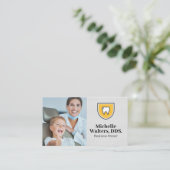 Carte De Visite Dentiste souriant avec petit garçon Patient (Debout devant)